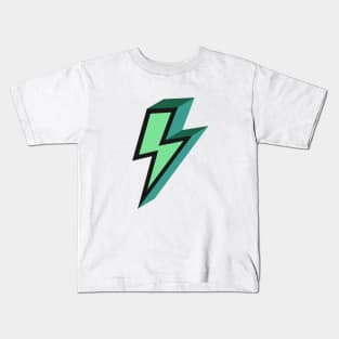 Green Bold Lightning Bolt Kids T-Shirt